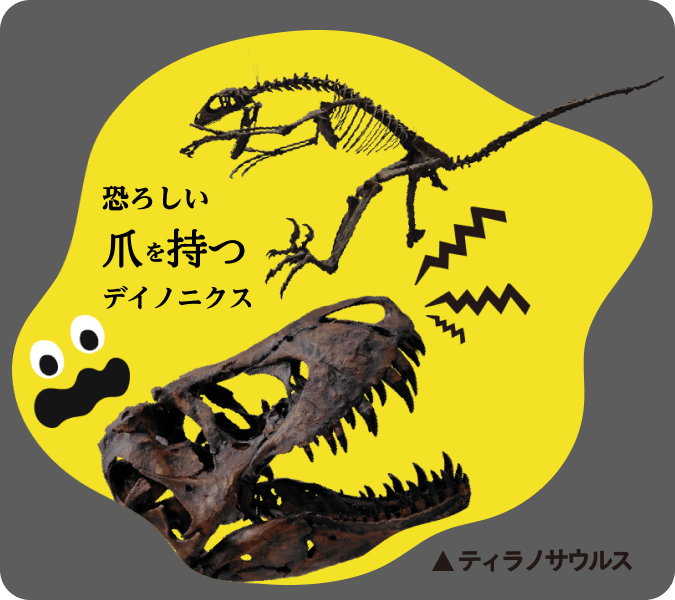 恐ろしい爪を持つデイノニクス